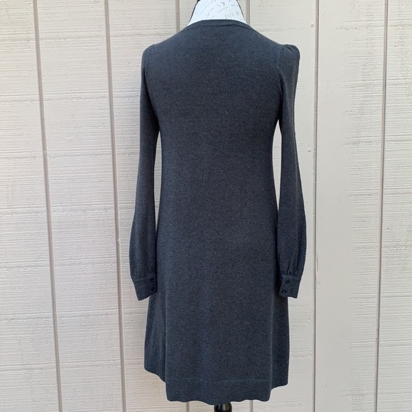 NWOT ANN TAYLOR LOFT Petites Gray V-Neck Swing Sweater Dress - Picture 6 of 14